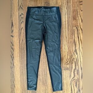Athleta Faux Leather Black Gleam Tight‎ Leggings Size Small